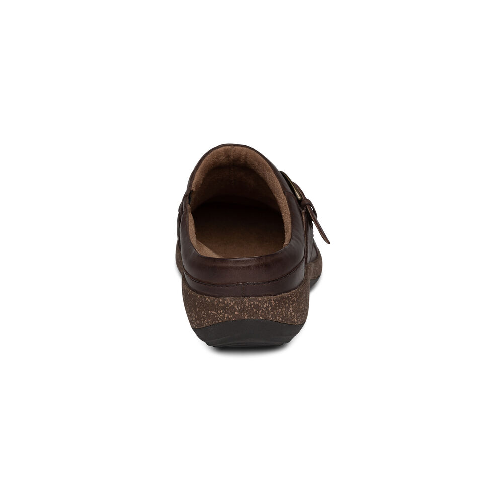 Aetrex Women's Libby Comfort Clogs - Brown | USA HOZ5V1J